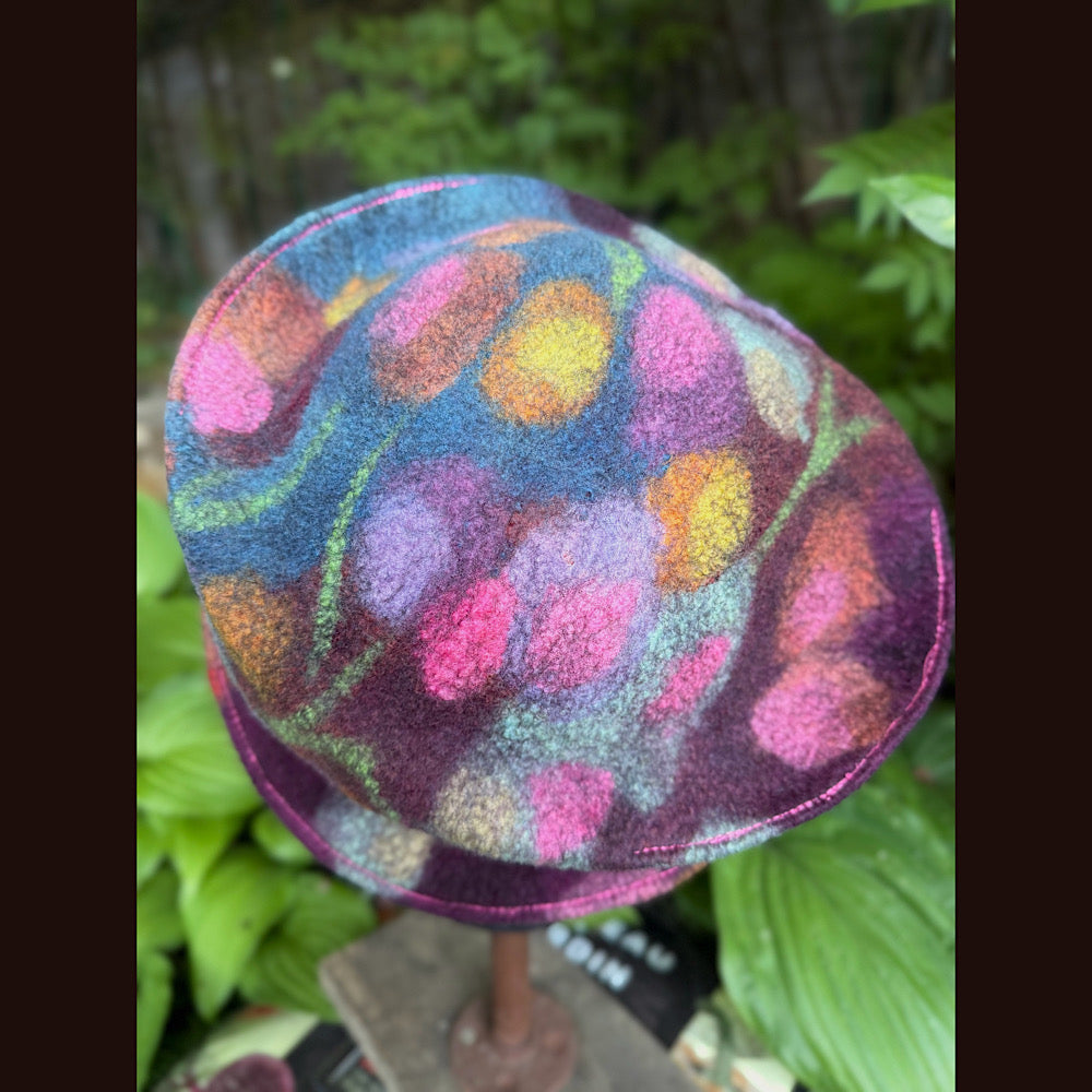 OOAK Handmade wool Felted hat 22” small