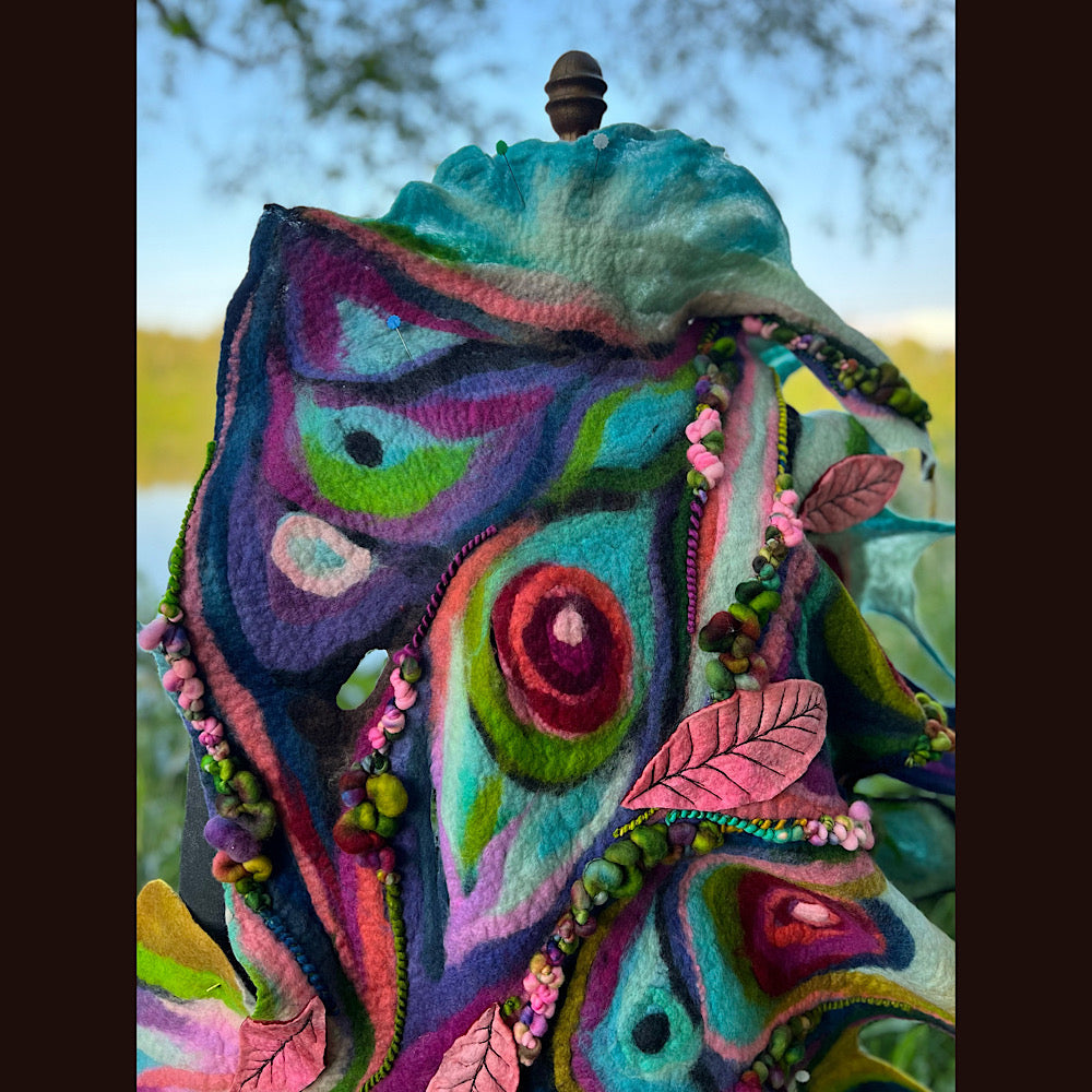 Large Felted Shawl 70” X 28