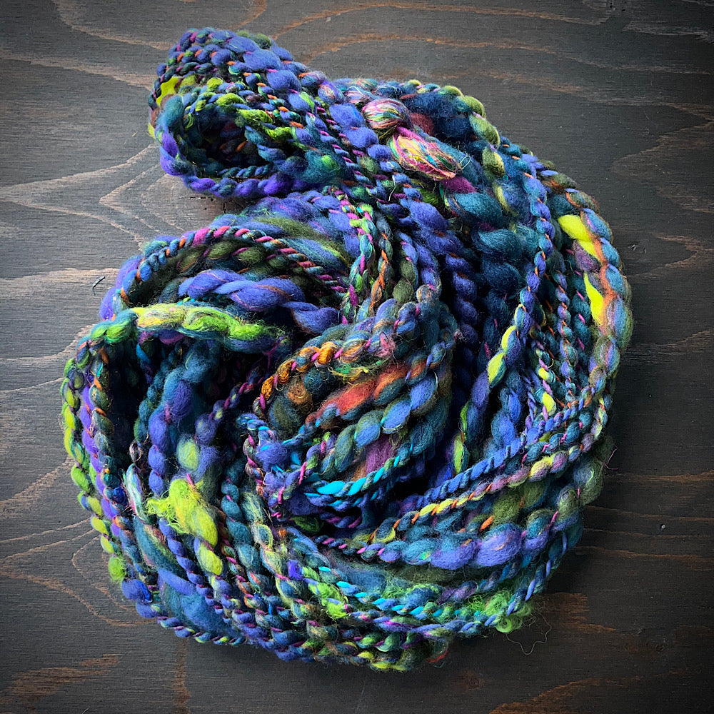 Bulky hand spun spiral for knitters 1.6 oz 20 yards