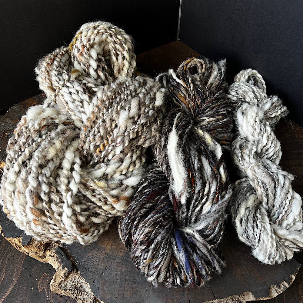 Lot of hand spun yarn for knitting or crochet 11.2 onces