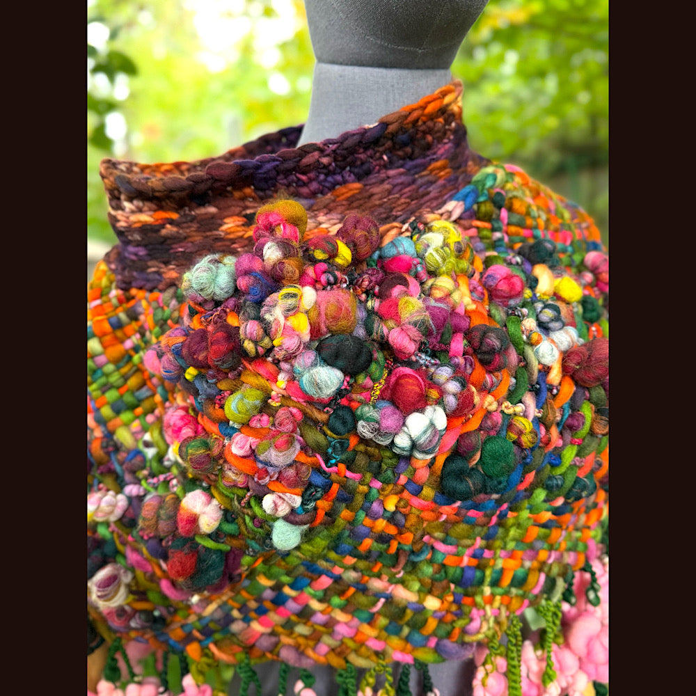 OOAK Hand woven wool handmade Scarf shawlette