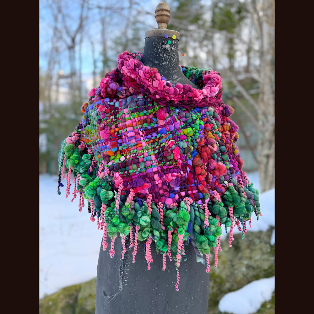 Handmade wool Woven Scarf shawlette