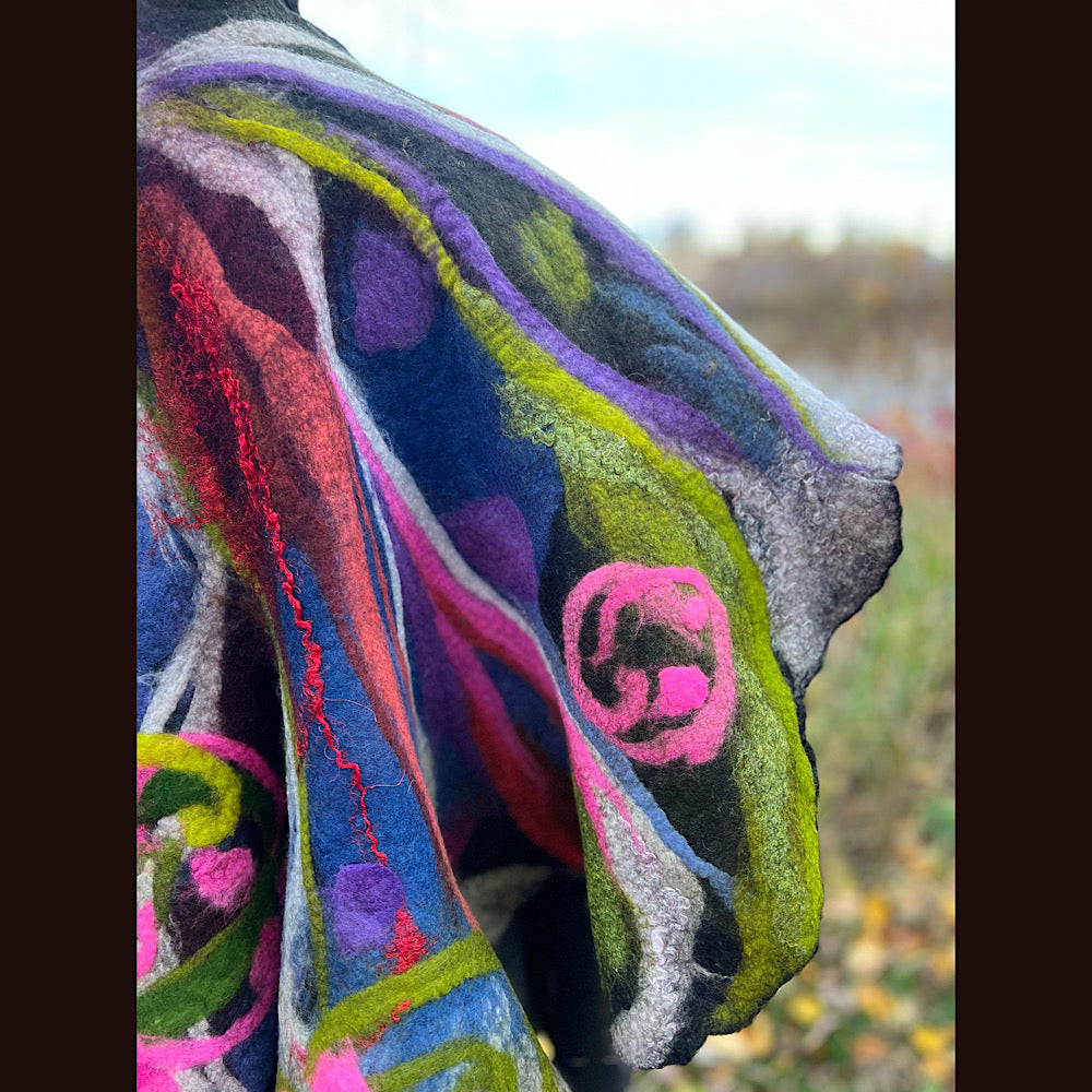Felted Shawl 84” X 27”