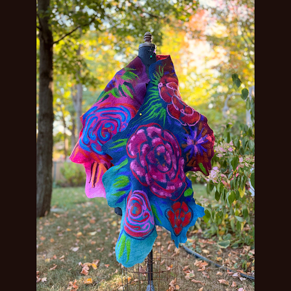 Handmade Felted Wool Scarf 82” X 25”