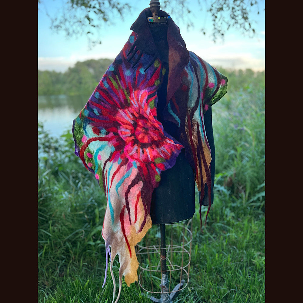 Felted Shawl 118” X 25”