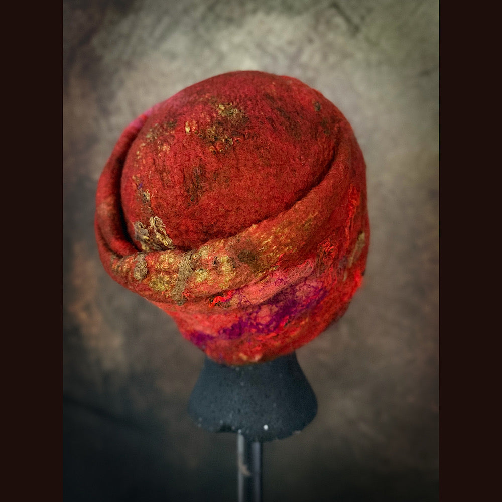 OOAK Handmade wool Felted hat 23” small/medium