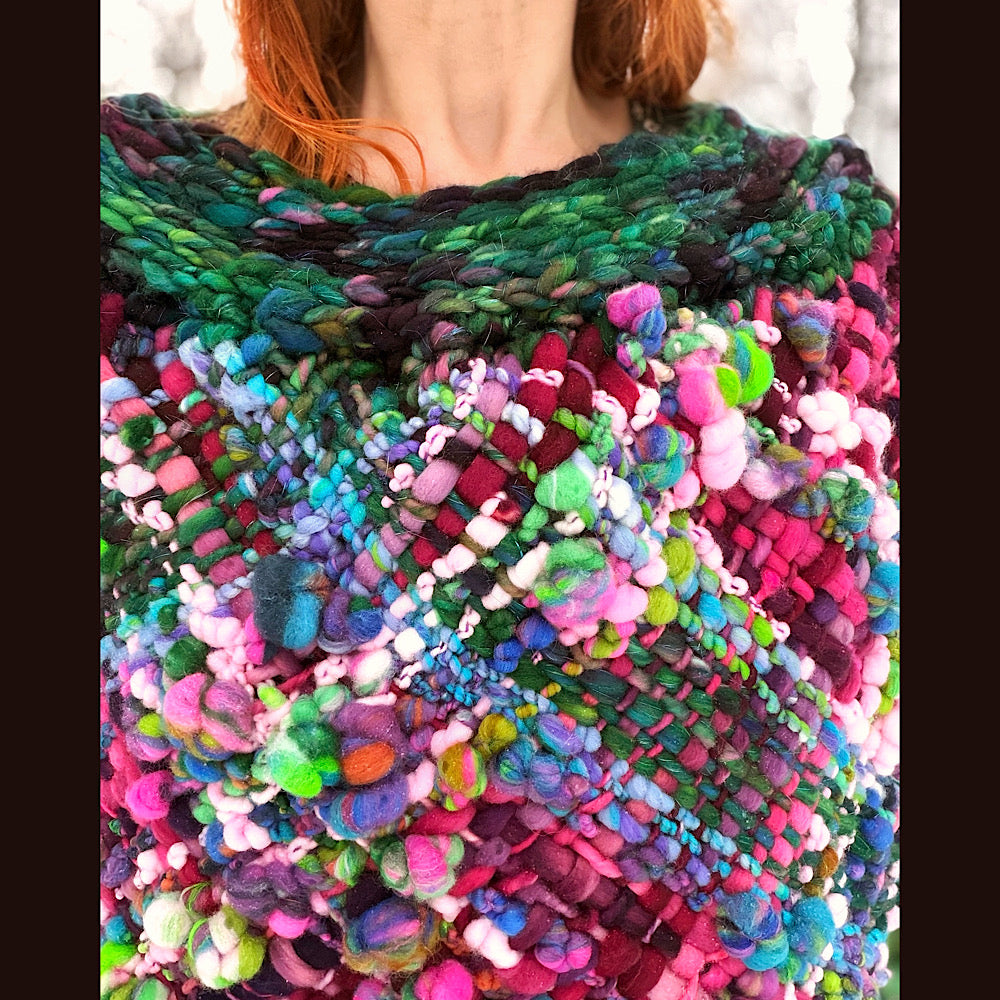 Handmade wool Woven Scarf shawlette 28” X  20” larger size