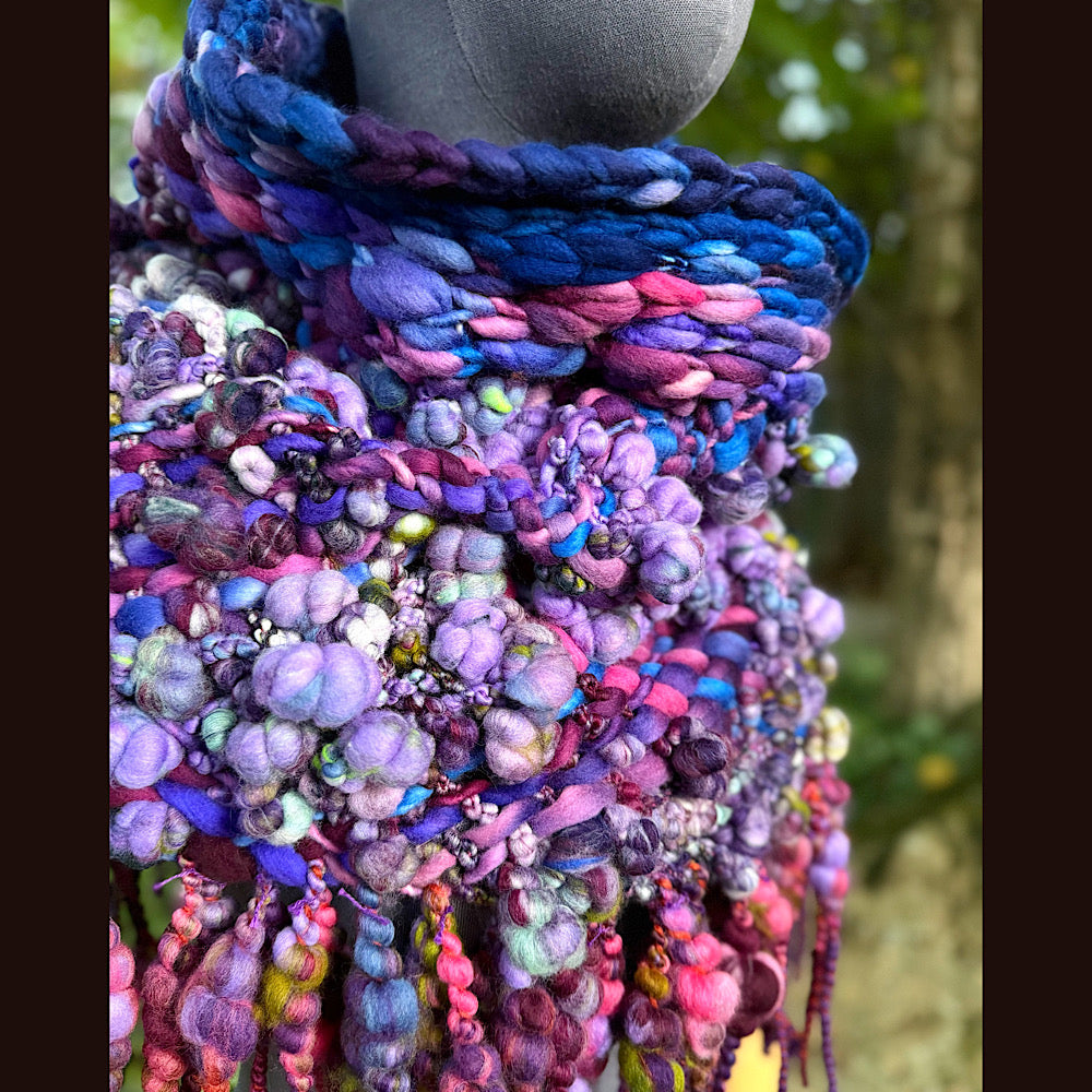 OOAK Hand woven wool handmade Scarf shawlette Small size