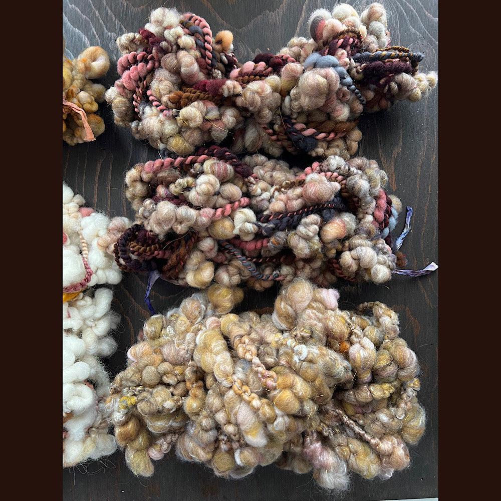 Very Large lot of 6 skeins of art yarn for weaving  20.4 oz / 1.2 pound