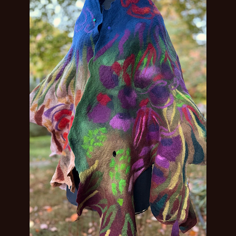 Handmade Felted Wool Scarf 80” X 22”