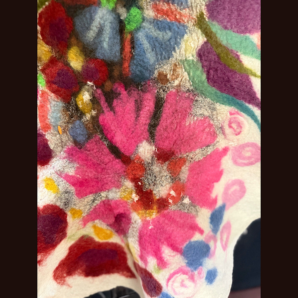 OOAK Handmade wool Felted Scarf 80” X 17” Original art work