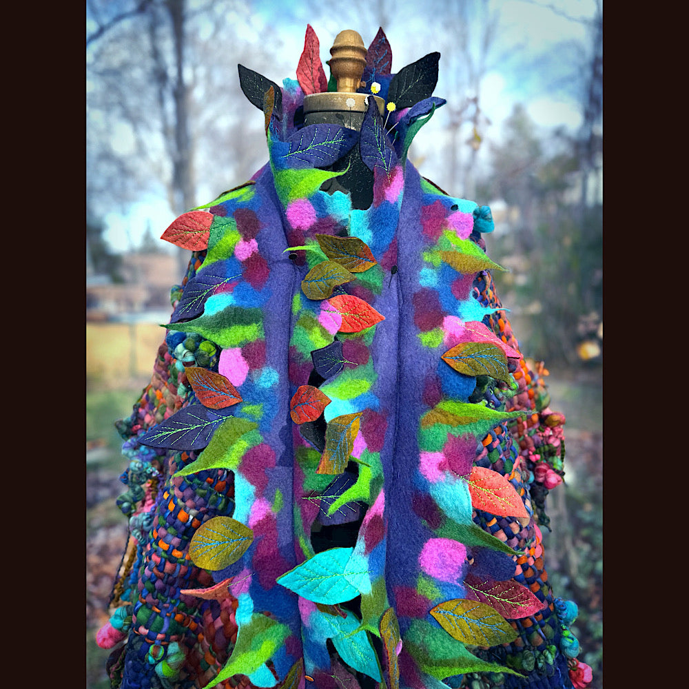 Handmade wool Felted Scarf 88”X 18”