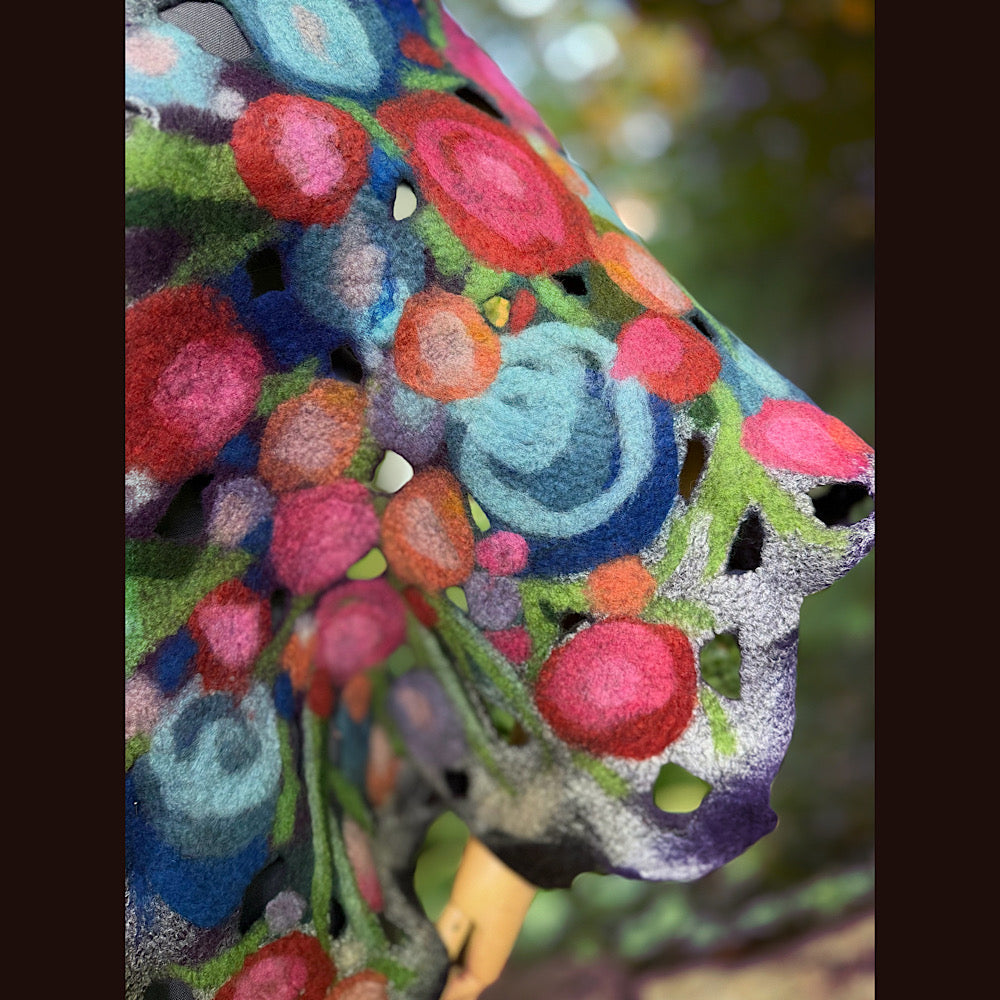OOAK Handmade wool Felted Scarf 84” X 21” Original art work
