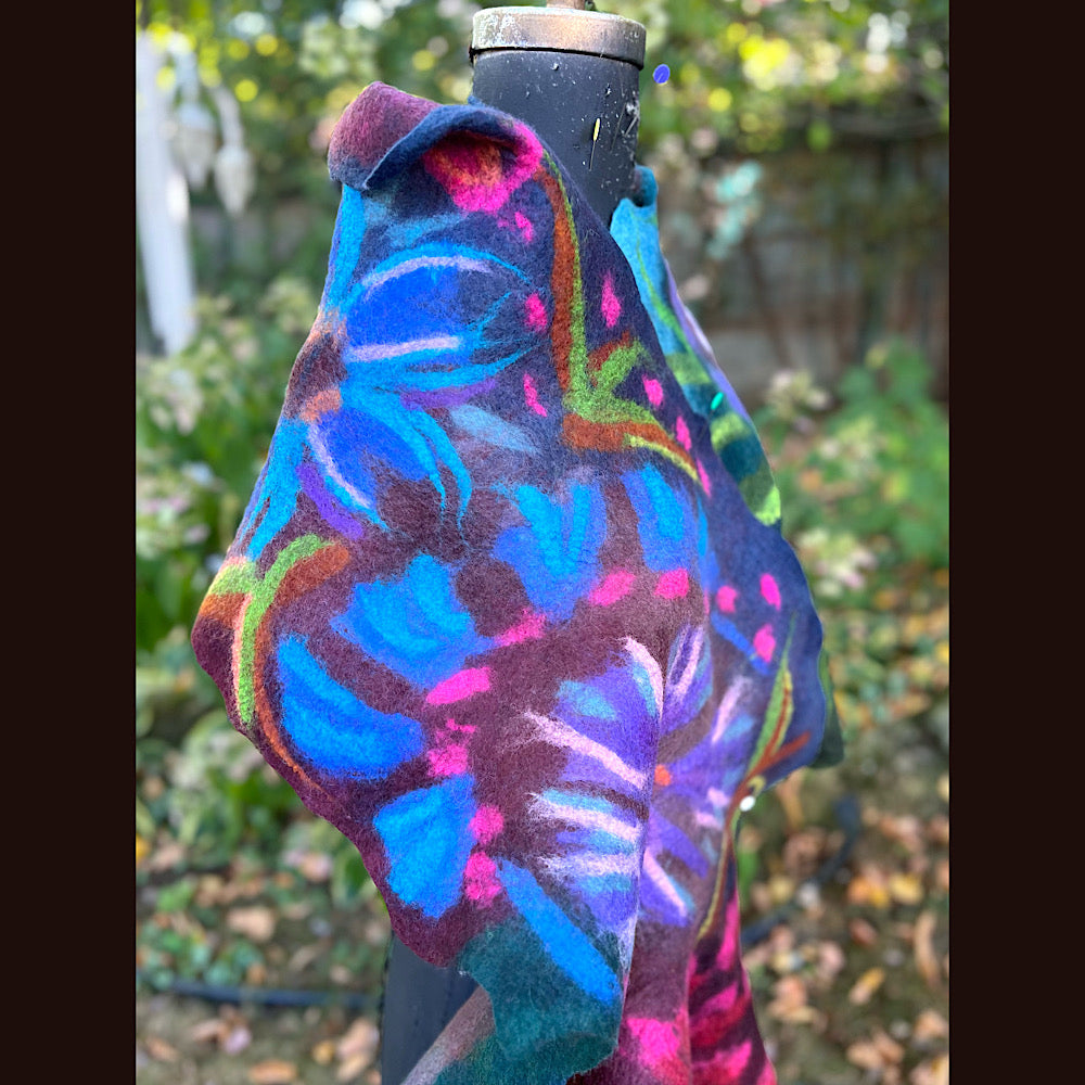 Handmade Felted Wool Scarf 74” X 29”