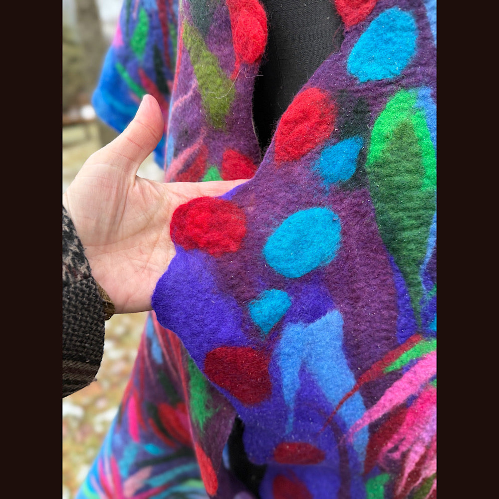 Handmade wool Felted Scarf 88” X 22”