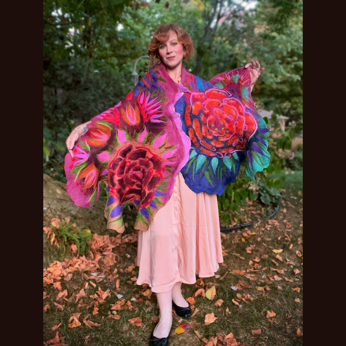 Handmade Felted Wool Scarf 74” X 29”