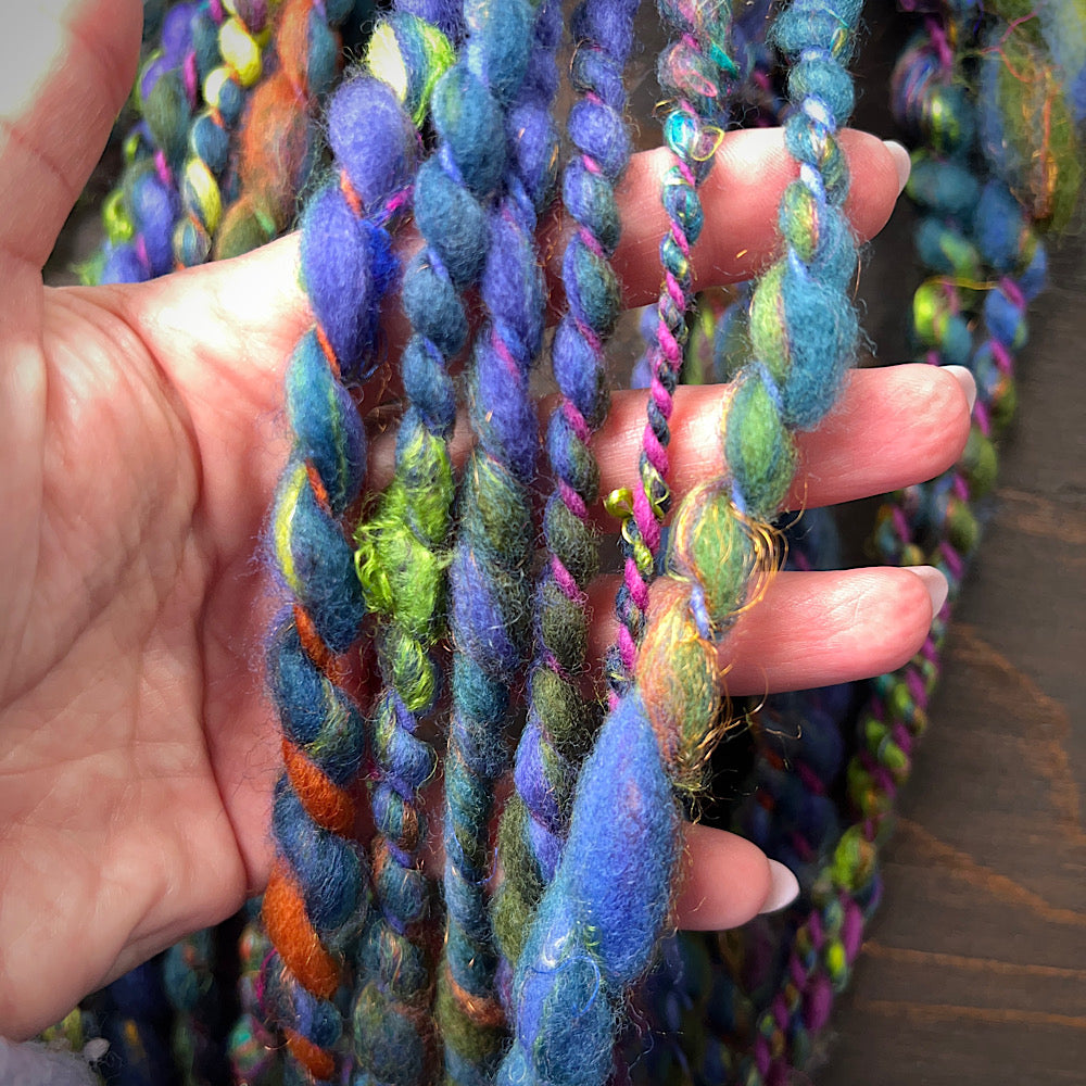 Bulky hand spun spiral for knitters 1.6 oz 20 yards