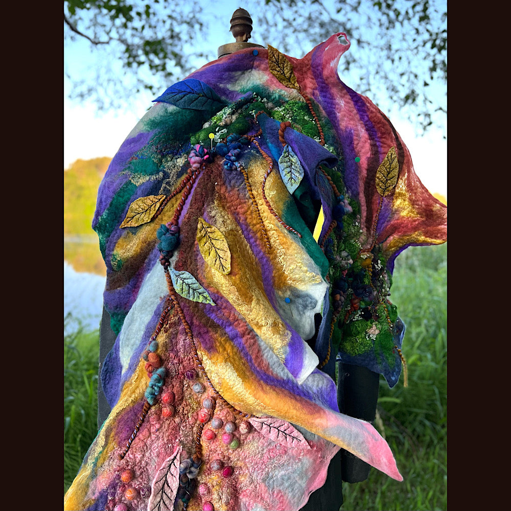 Felted Shawl 70” X 23”