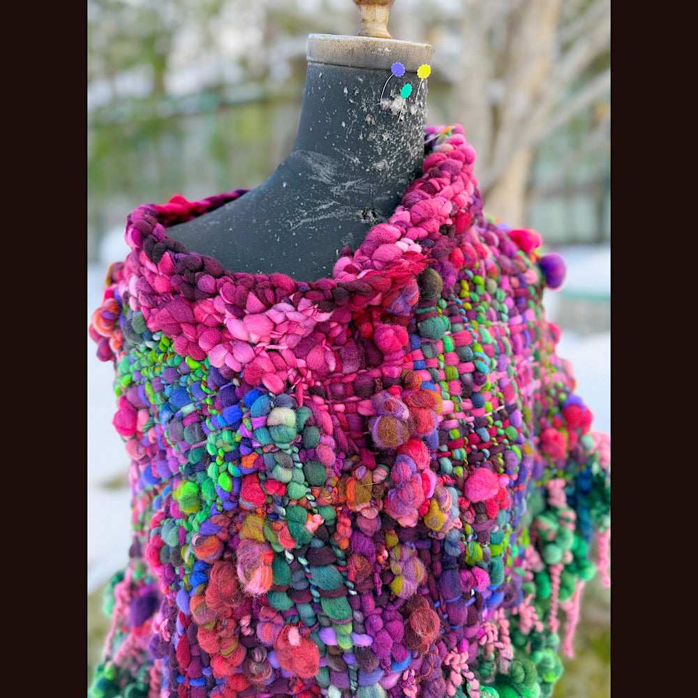 Handmade wool Woven Scarf shawlette