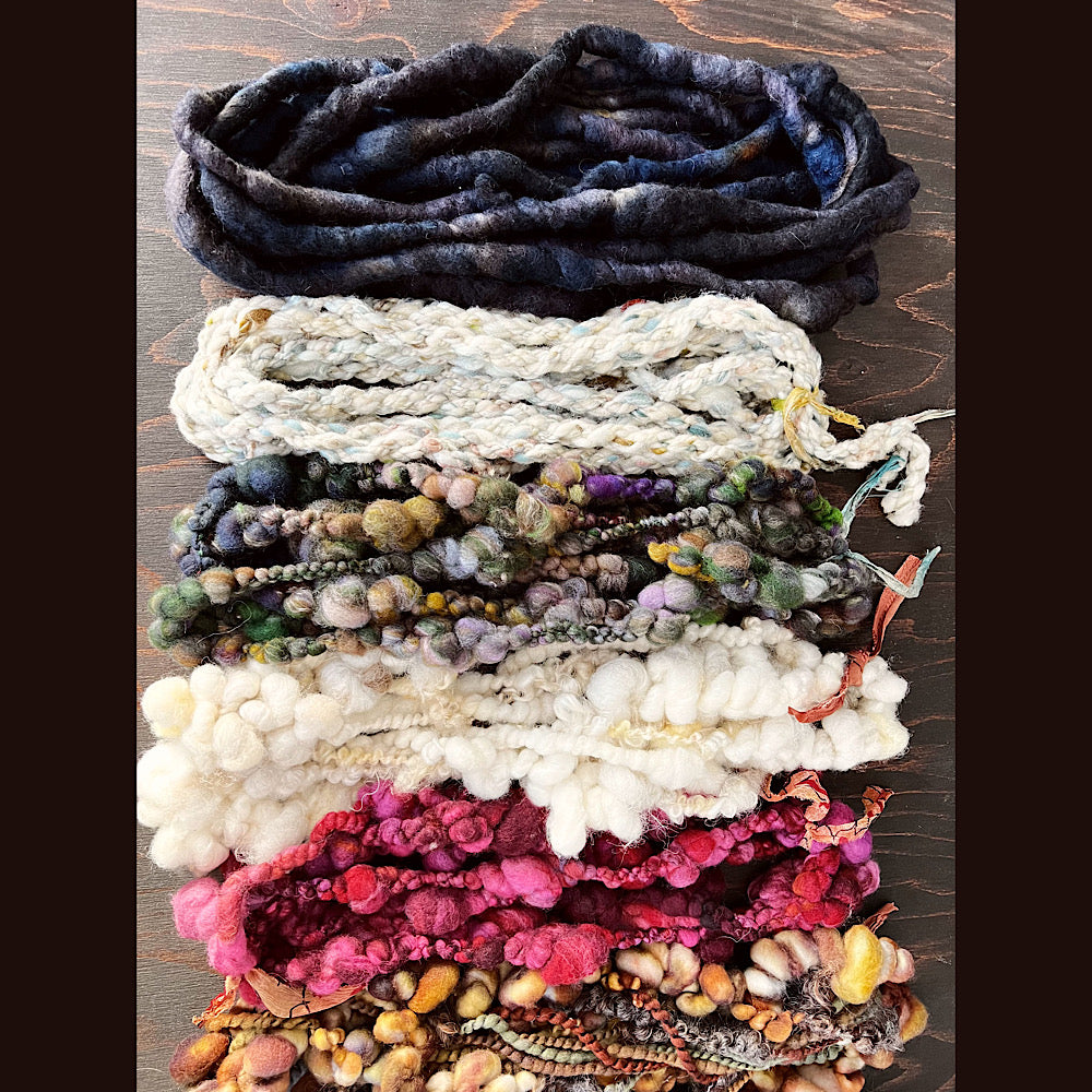 Large lot of art yarn for weaving  13.4 oz