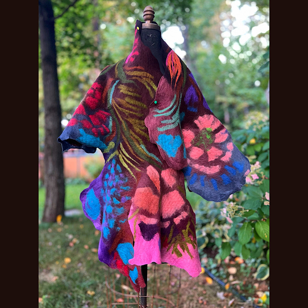 Felted Wool Scarf 70” X 26”