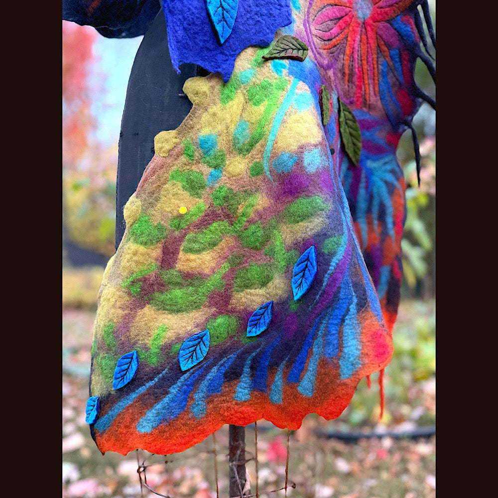 Handmade Felted Wool Scarf 74” X 33”