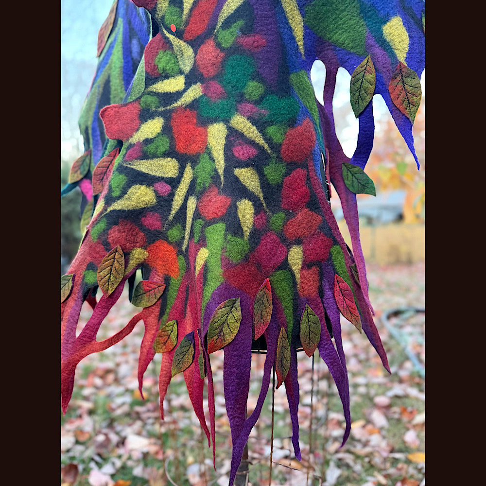 Handmade wool Felted Scarf 86 X 24”