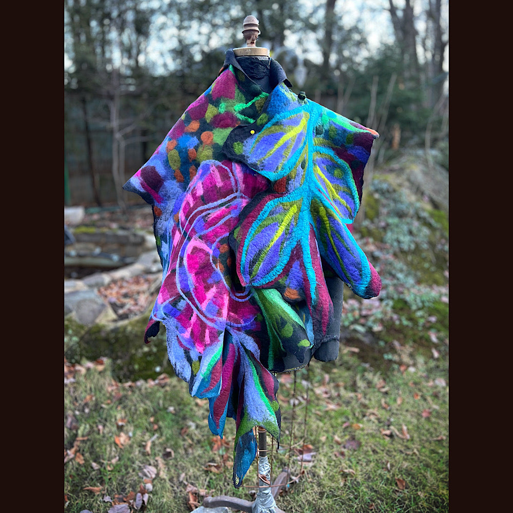 Rose Felted Shawl 84” X 29”