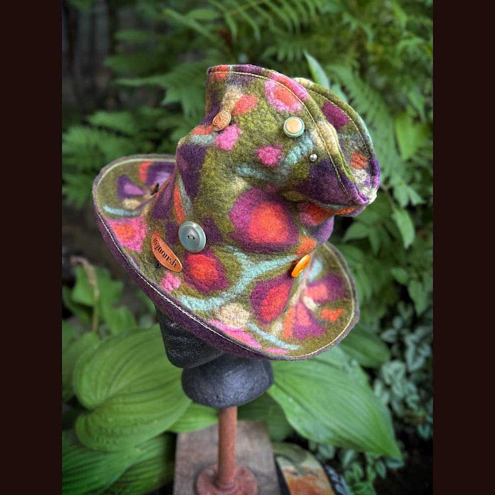 OOAK Handmade wool Felted hat 22” small