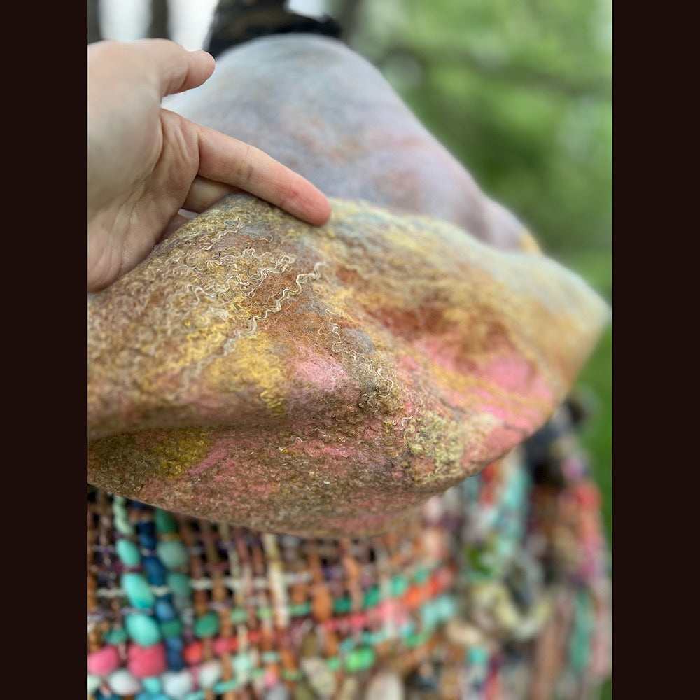 Woven shawl with hood 82” X 36”