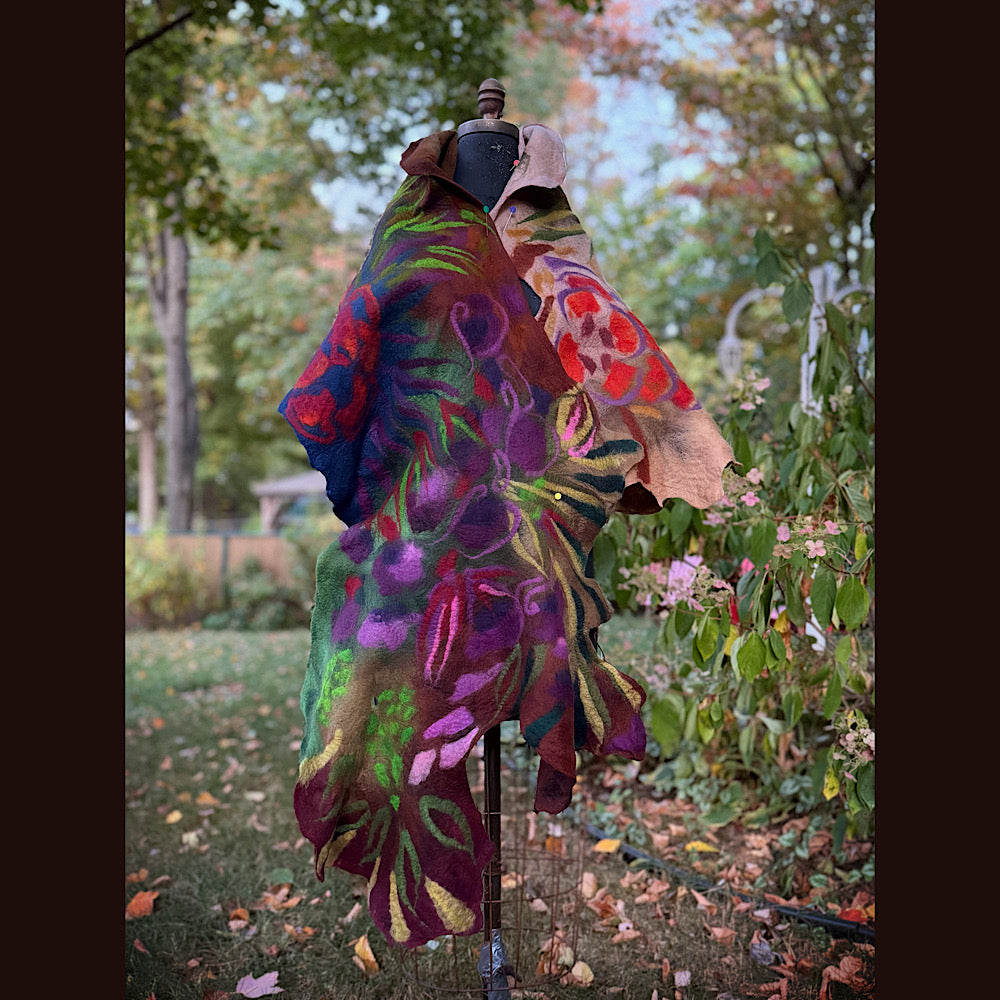 Handmade Felted Wool Scarf 80” X 22”