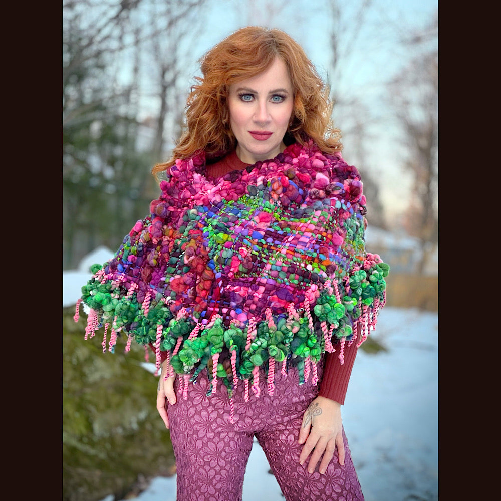 Handmade wool Woven Scarf shawlette