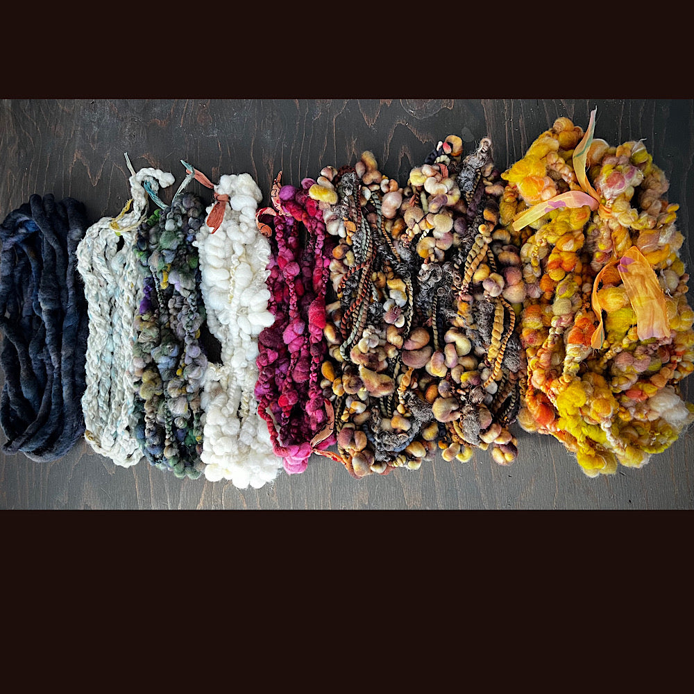 Large lot of art yarn for weaving  13.4 oz