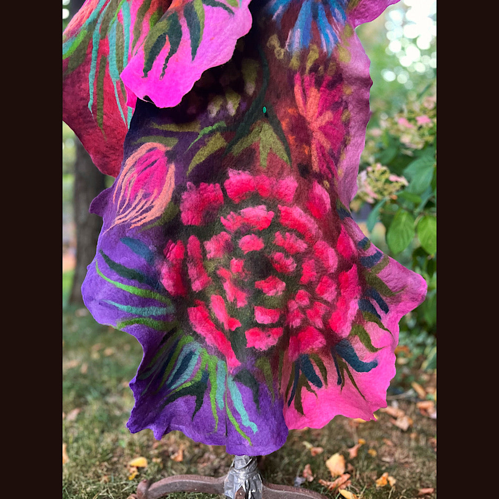 Handmade Felted wool Scarf 86” X 26”