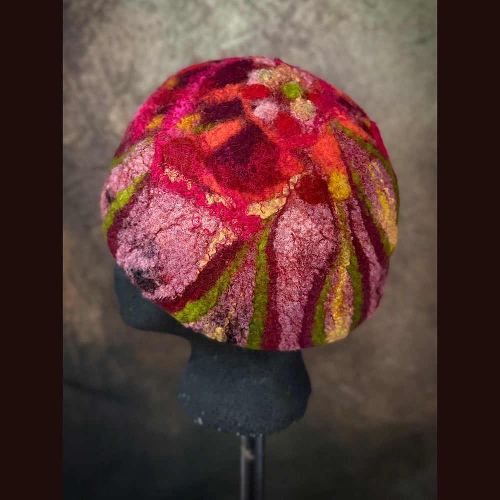 OOAK Handmade wool Felted hat 22” small