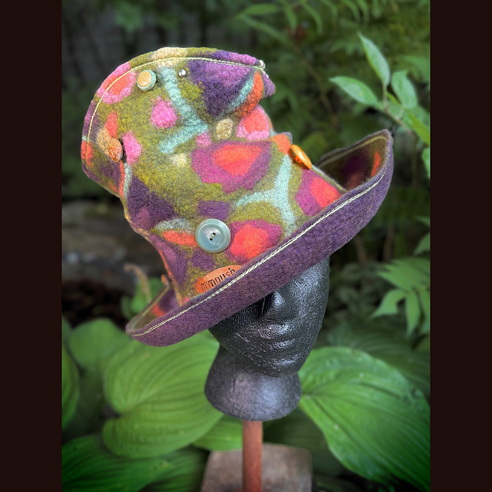 OOAK Handmade wool Felted hat 22” small