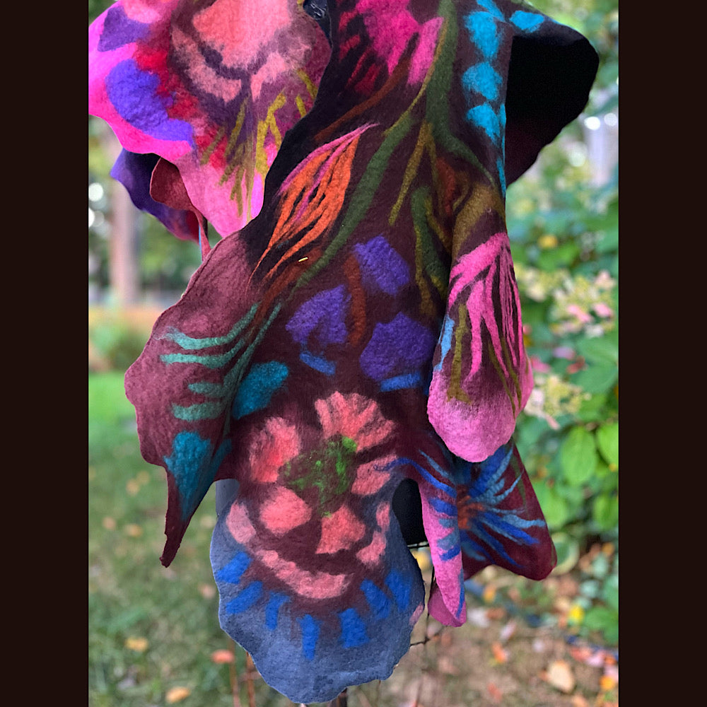 Felted Wool Scarf 70” X 26”