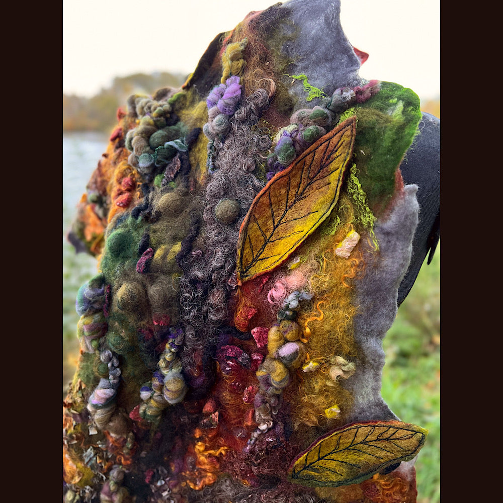 Appalachian trail felted shawl 56” X 22”