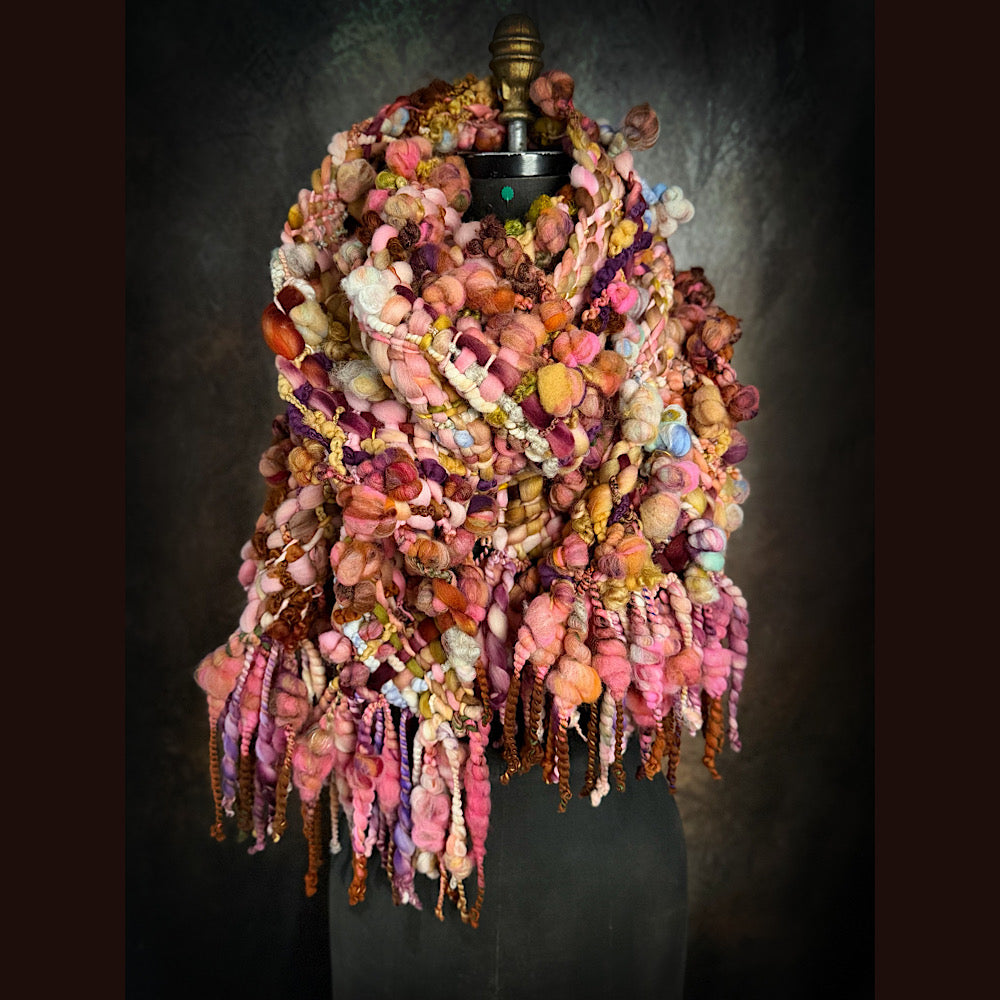 Handmade wool Woven Scarf 84”X 11”