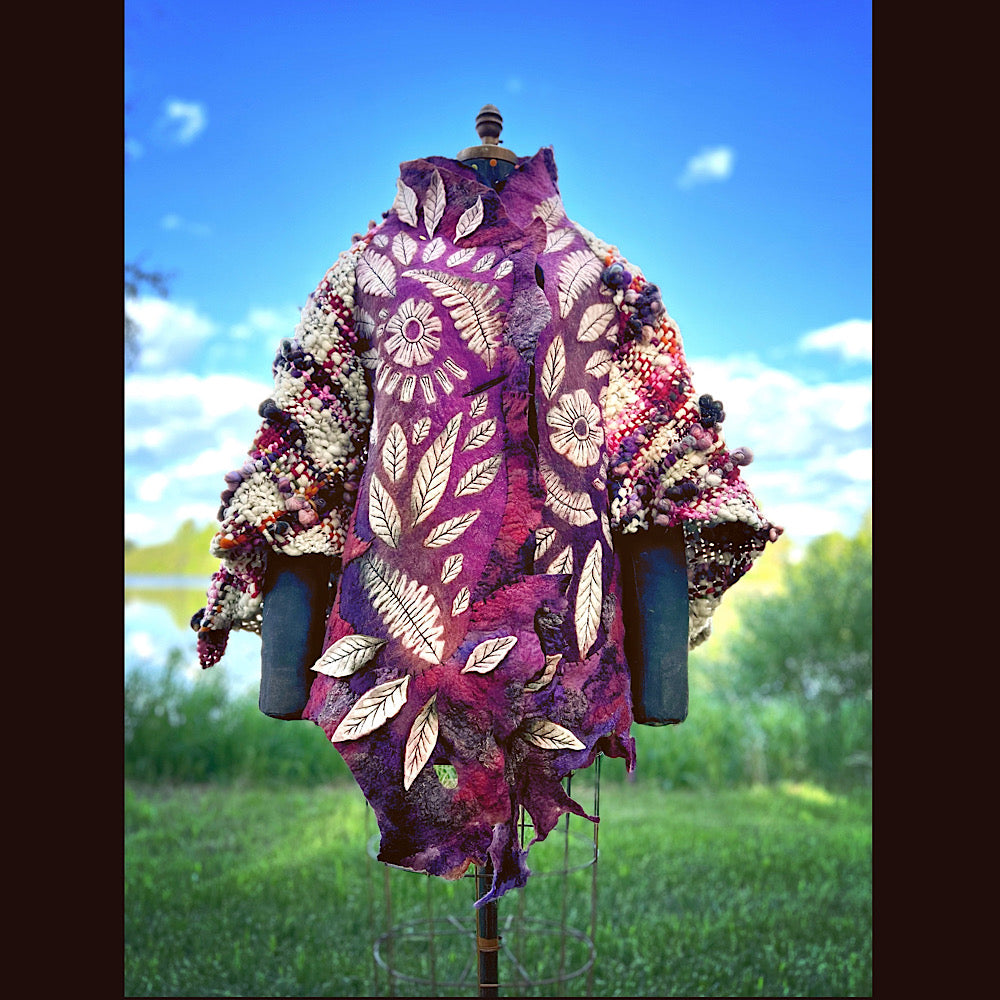 Felted adorned coat Size M-L