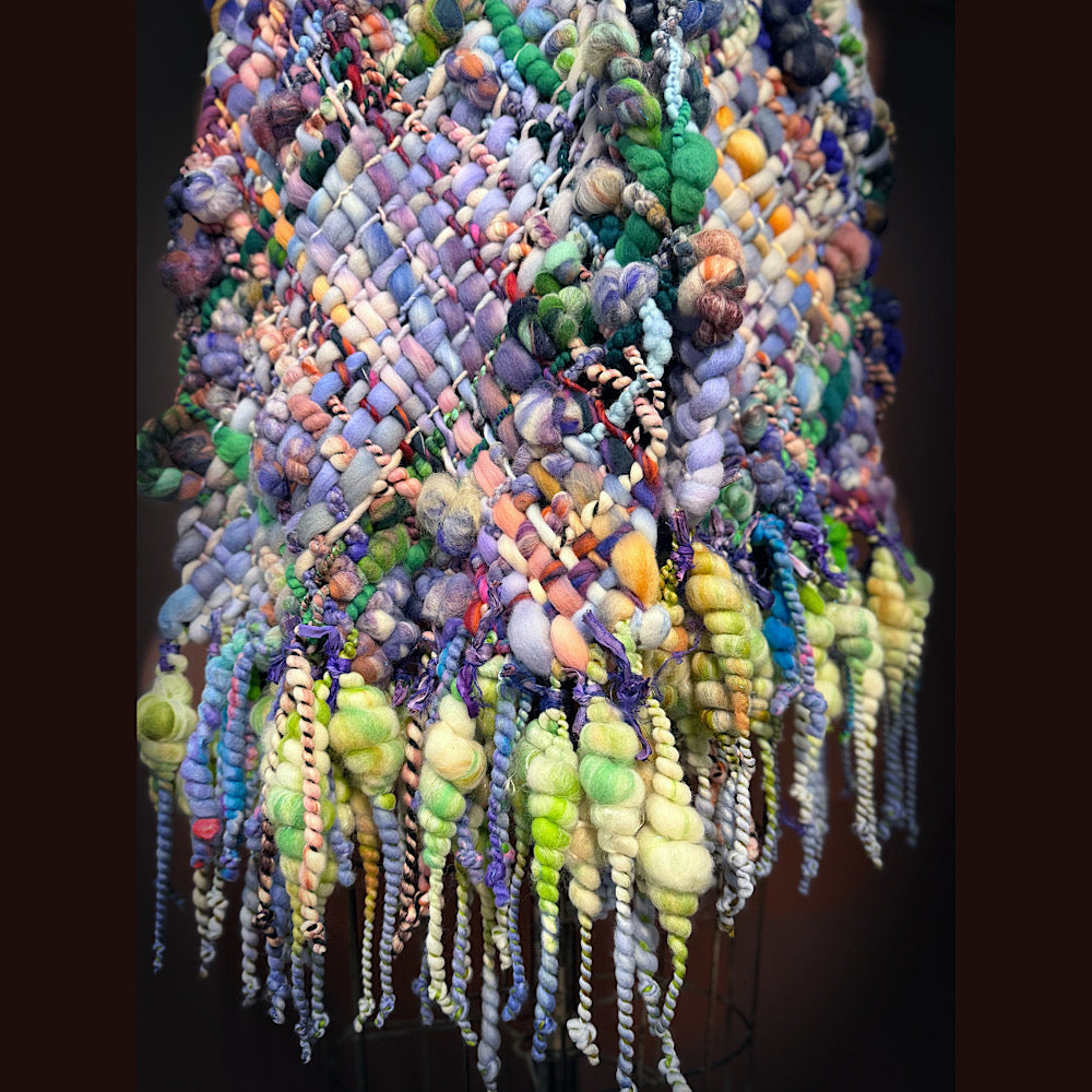 Handmade wool Woven Scarf 84” X 12”