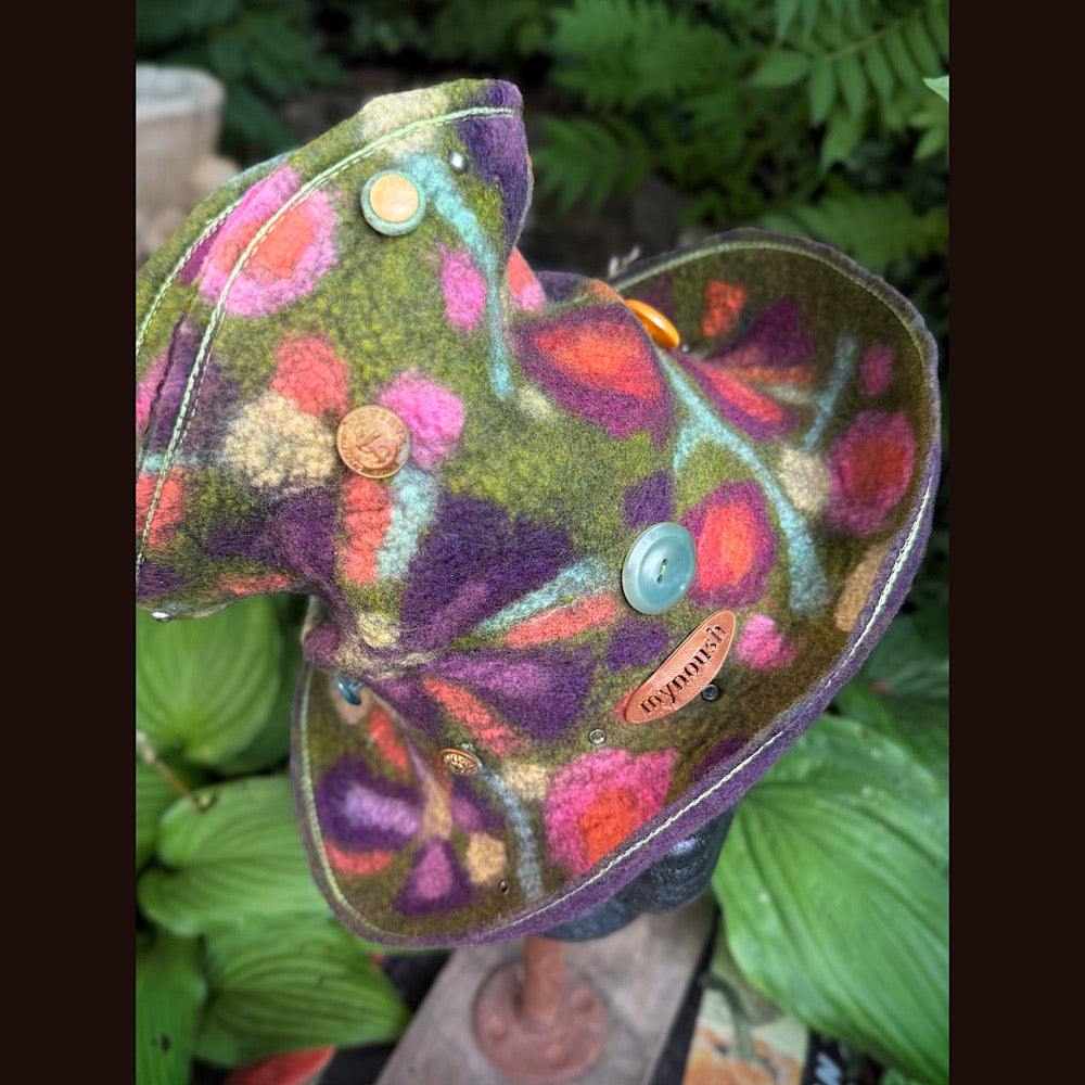 OOAK Handmade wool Felted hat 22” small