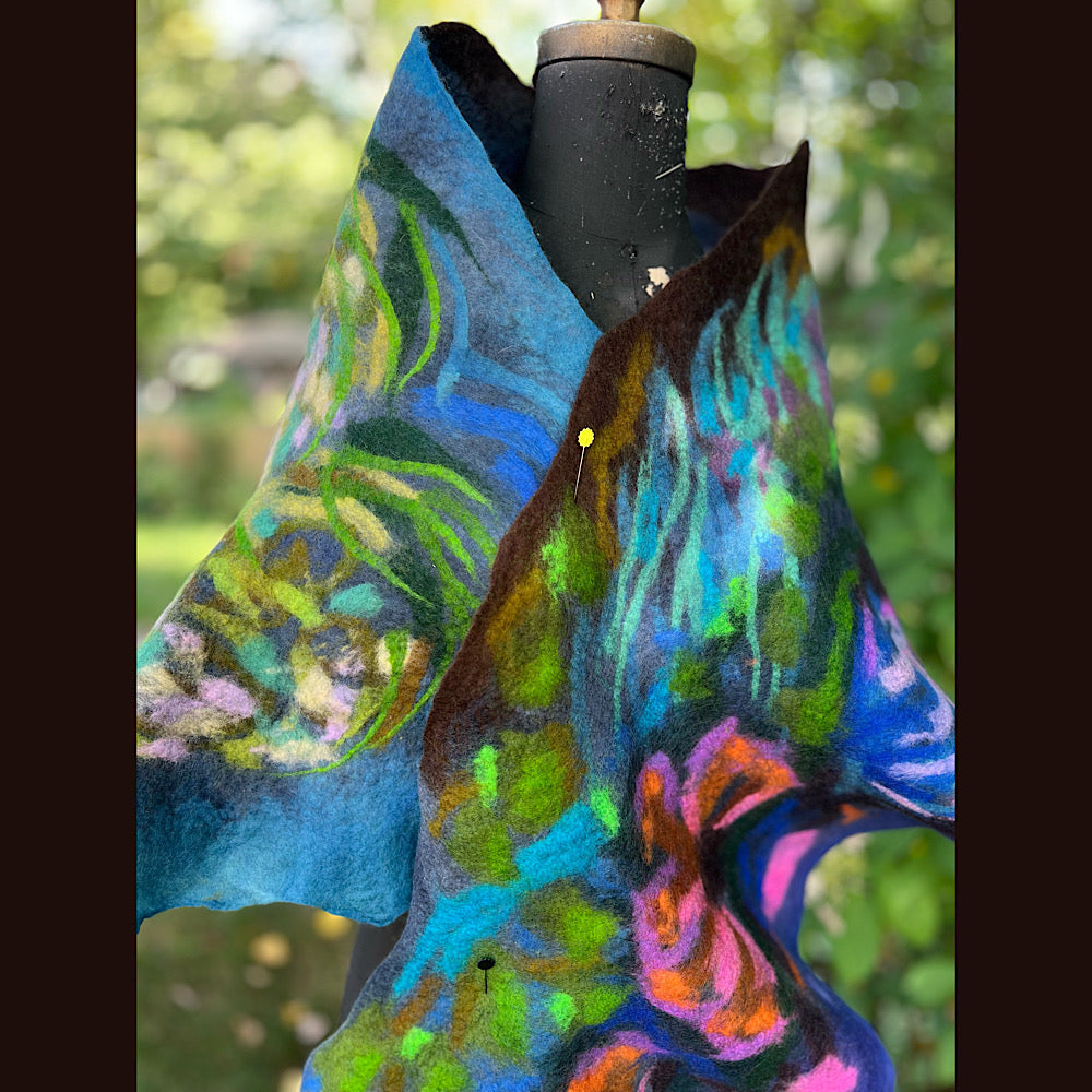 Felted Wool Scarf 70” X 23”