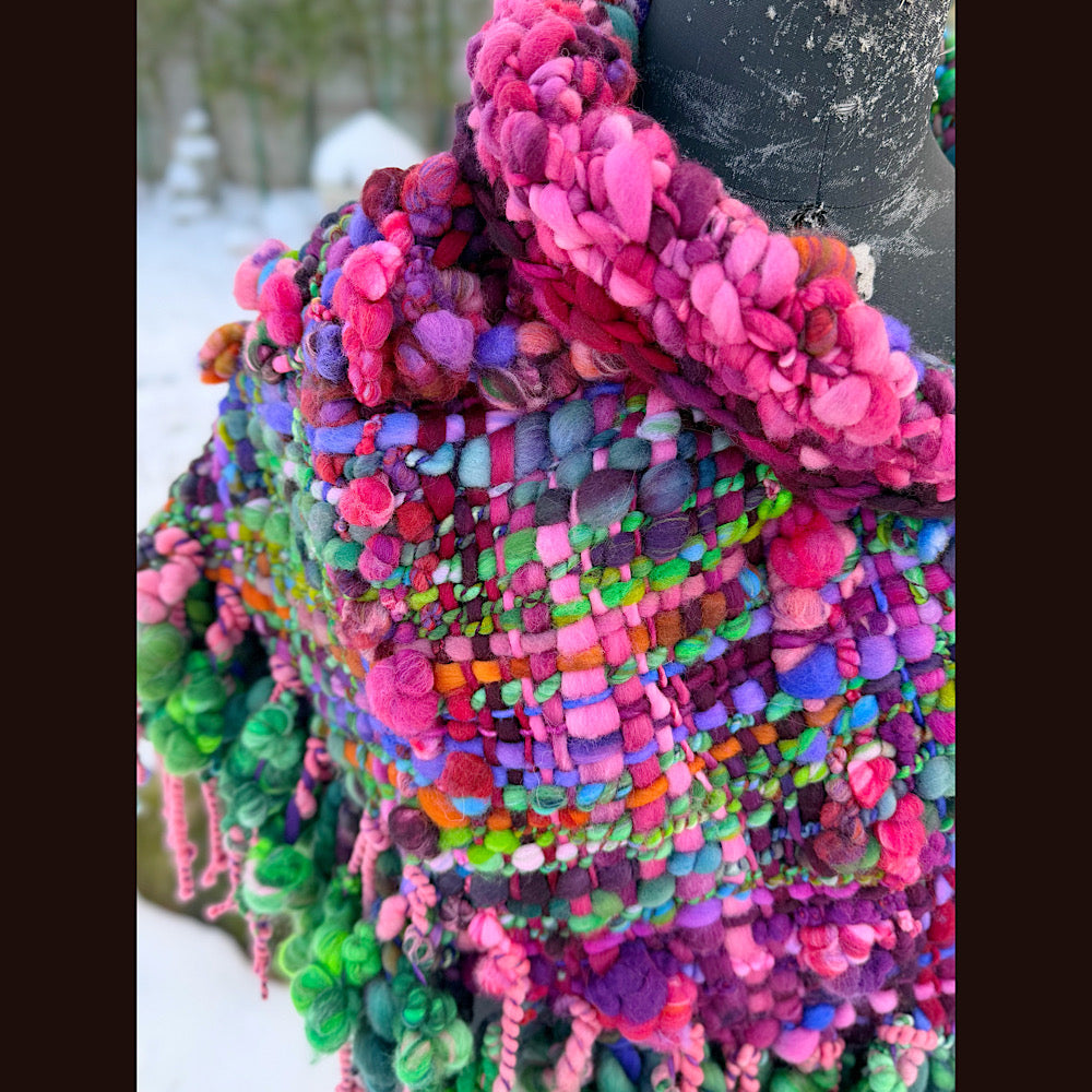 Handmade wool Woven Scarf shawlette