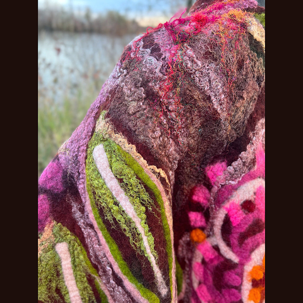 Felted floral capelet