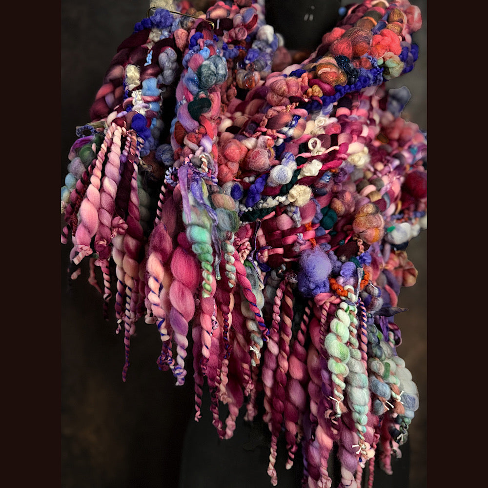 Handmade wool Woven Scarf 88” X 11”