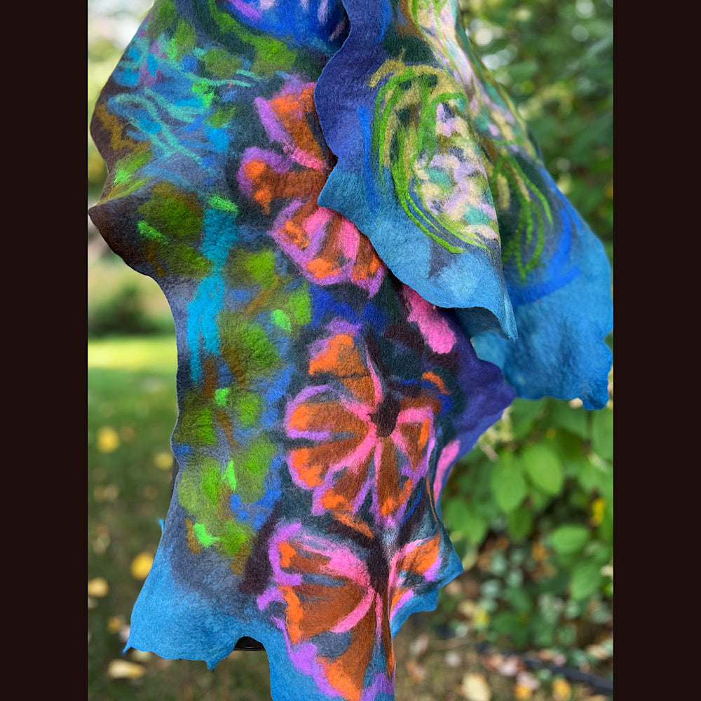 Felted Wool Scarf 70” X 23”