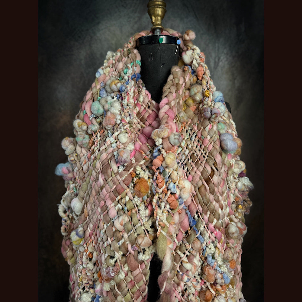 Handmade wool Woven Scarf 90” X 11”