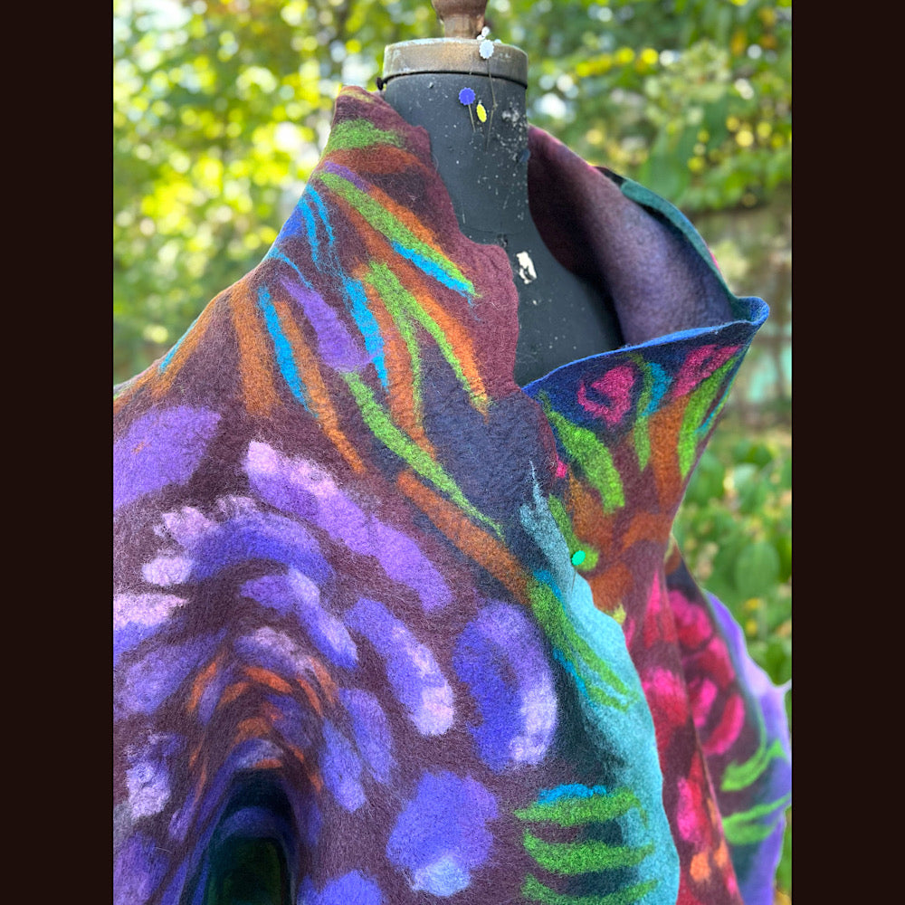 Handmade Felted Wool Scarf 74” X 29”