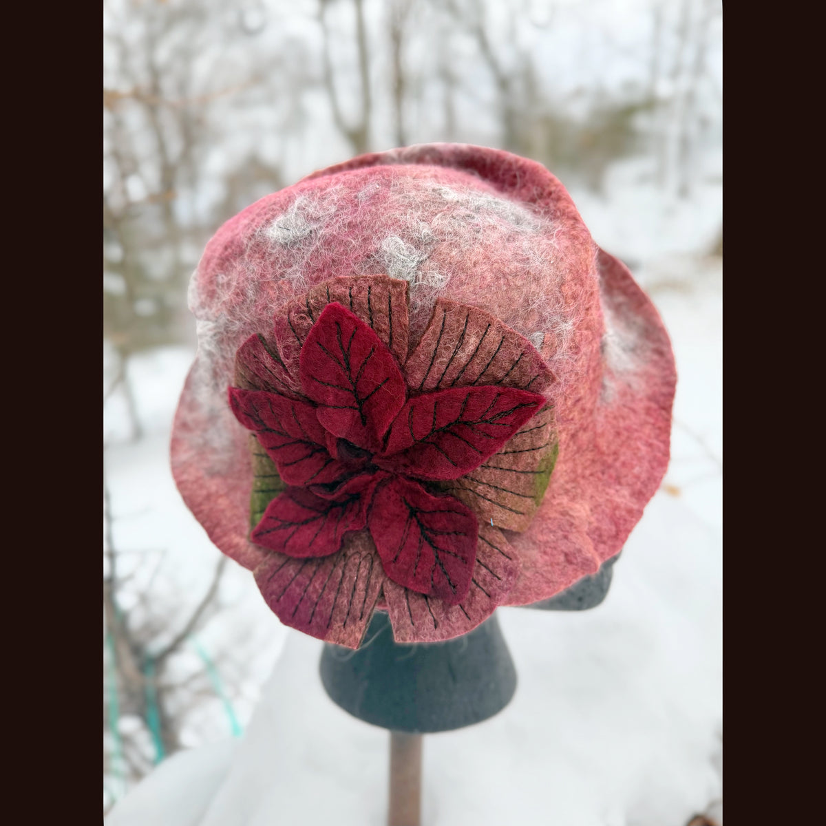 Handmade wool Felted hat 22”small